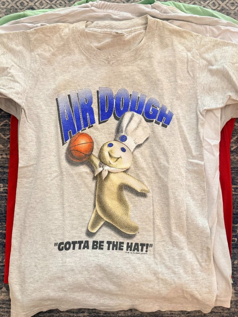 Vintage 1996 Pillsbury Doughboy Air Dough Gotta Be The Hat Parody Tee